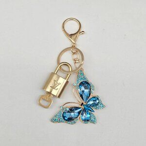 Authentic Louis Vuitton Gold Lock & Key ✨ Bag Charm Unbranded Butterfly Keychain